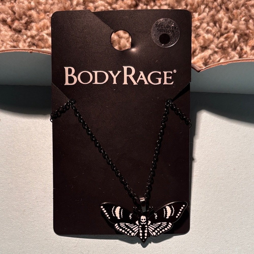 Body Rage Black and White Butterfly Necklace